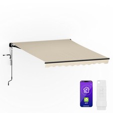 Awning Smart Control PU Coated Angle Adjustable Outdoor Patio Garden