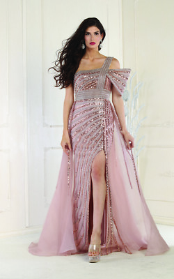 Royal Queen RQ8022 A-Line Sequin Side Slit Prom Gown
