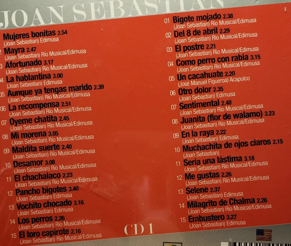 JOAN SEBASTIAN - CLASICAS MUSICALES (2008 BRAND NEW - 2 CD BOX SET) - Image 3 of 4