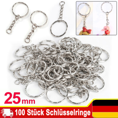 100 Stück Schlüsselringe Schlüßelring Verbindungskette Key Ring für DIY Anhänger