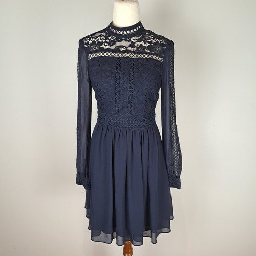 Forever New Womens Dress Size 8 Navy Lace Formal Event Occasion Cocktail
