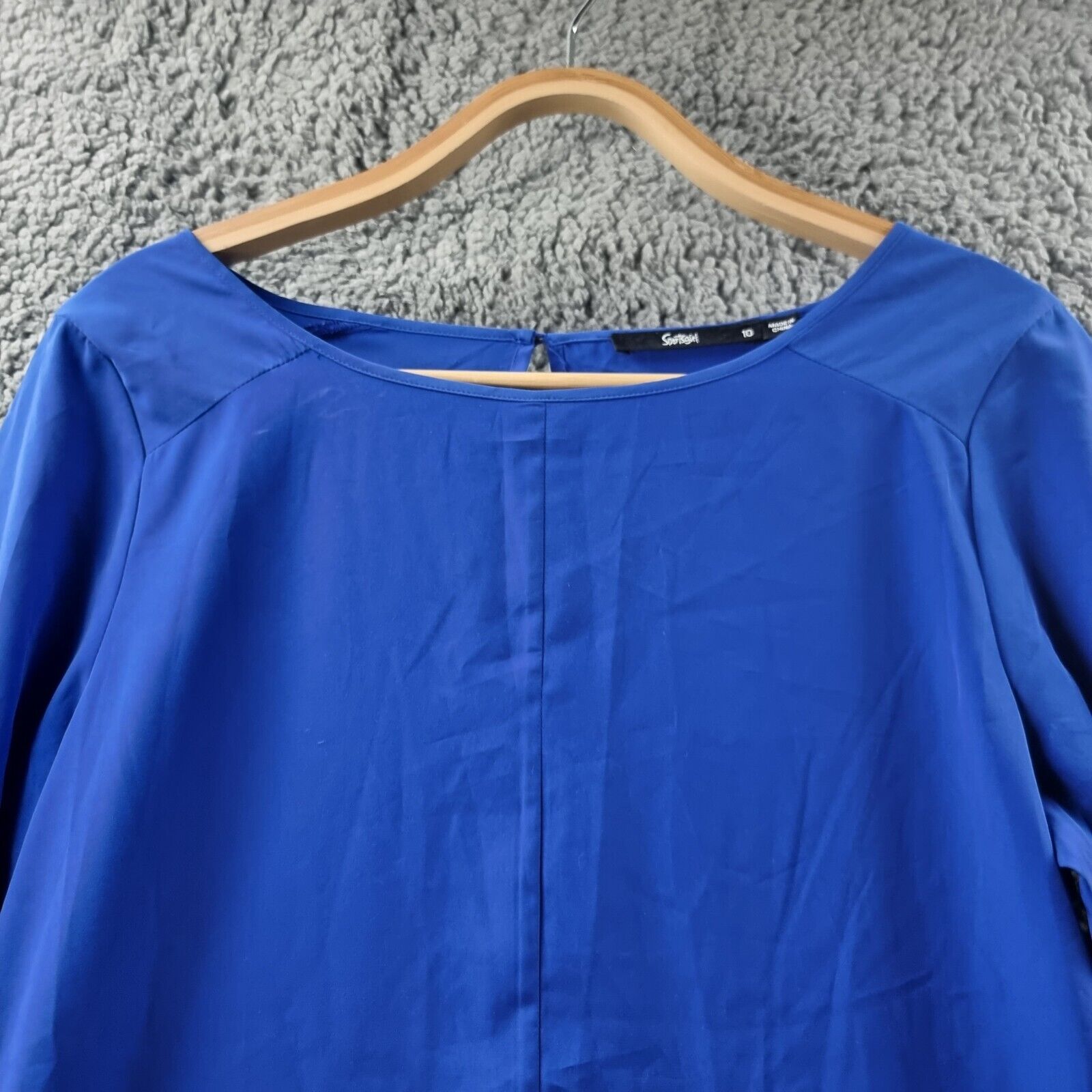 SPORTSGIRL Womens Top Size 10 Blue Long Sleeve Round Neck - Picture 4 of 14