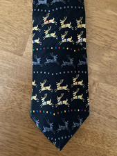 FN Men's Necktie Tie Holiday Christmas Reindeer Novelty Made in USA