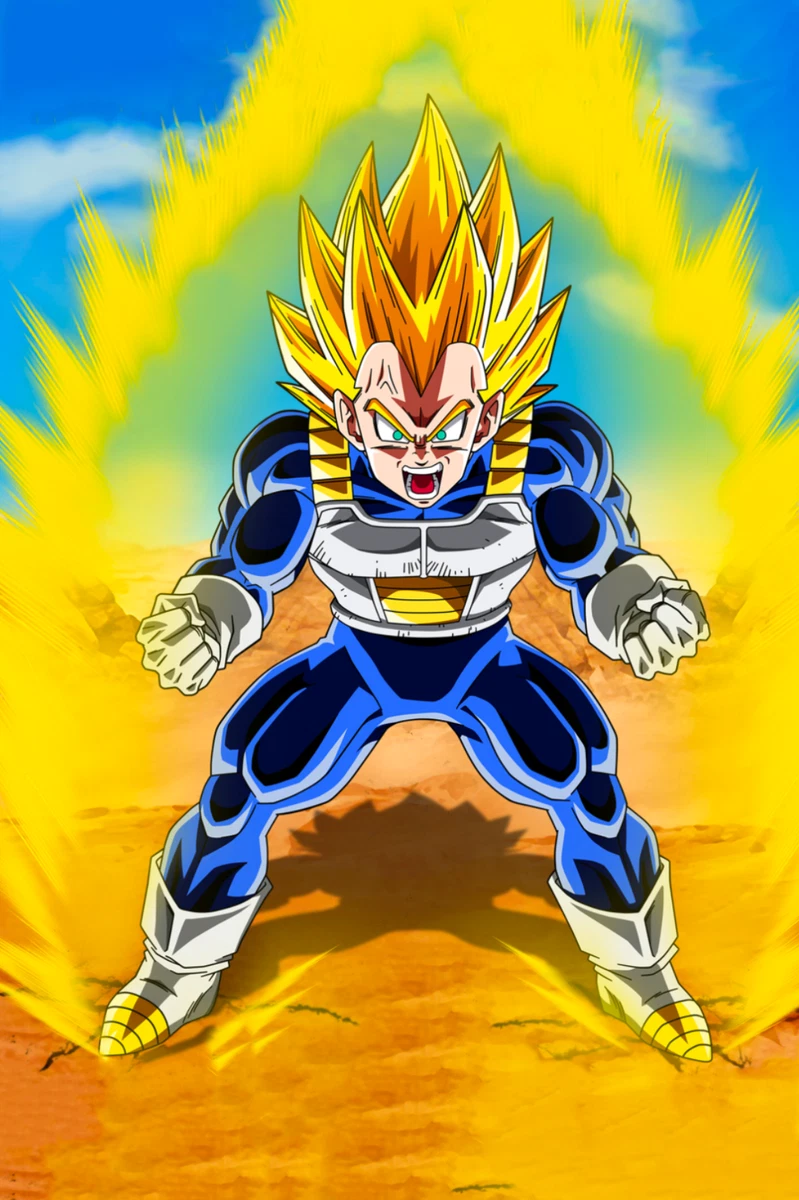 Dragon Ball Poster Vegeta Powering up 12inx18in Free Shipping eBay