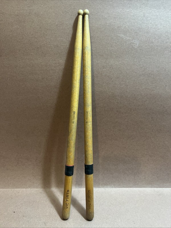 Vintage Vic firth #1 General Drumsticks 1960s Rare Rock Wooden Used