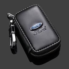 New Leather Key Case Bag Remote Key Fob Cover for Ford Car Accessories