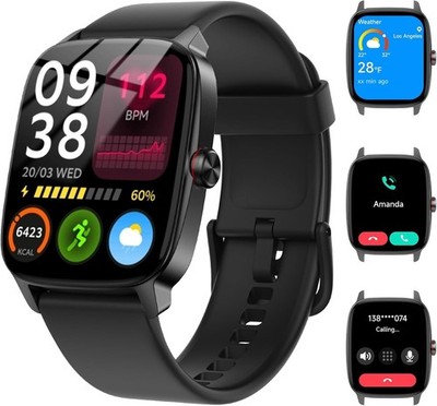 Smart Watches for Women Men with Bluetooth Call & AI Voice, 1.85'' HD Fitness 
