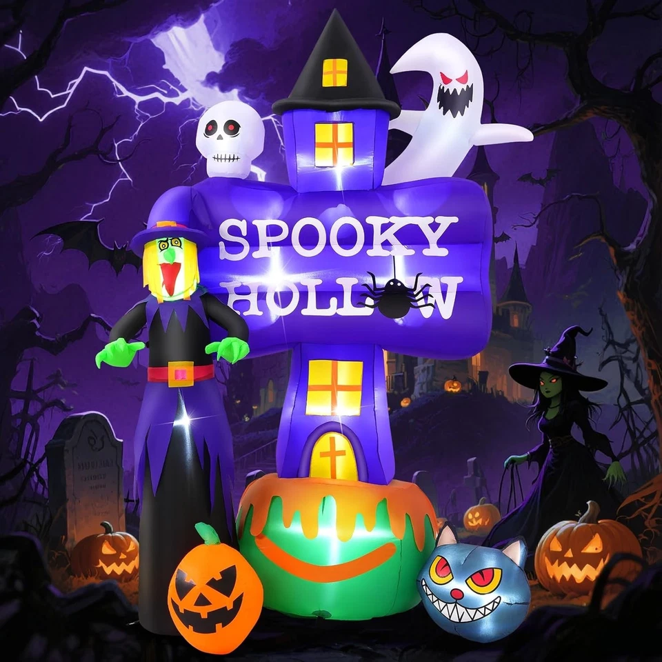 Christmax Decor Halloween Decorations Outdoor Inflatable Pumpkin for Yard Garden - Image 2 of 4