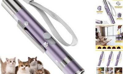 Cat Toy, Distinctive Purple Painted Metal Casing with Paw Print Purple 1pcs