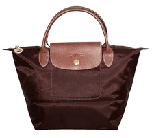 LONGCHAMP Le Pliage Original Small Top Handle Bag Packable Brown/Burgundy