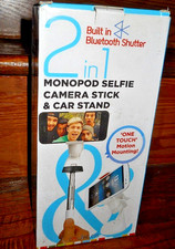 2 in 1 Monopod Camera SELFIE STICK CAR STAND- 1 Touch Motion Mount NEW in BOX