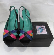 Vintage Roland Cartier Peep Toe Sandals UK 6.5 Leather Sling Back Preloved