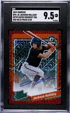 2023 Optic Jackson Holliday #RPS-JH Sigs. Red Mojo Prizm /25 SGC 9.5