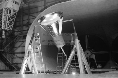 BOILERPLATE SPACECRAFT SETUP IN FULL SCALE TUNNEL 1959 4X6 POSTCARD PHOTO