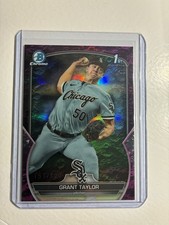 2023 Bowman Draft - Chrome Grant Taylor #BDC-8 Fuchsia Lunar Refractor /199 1st