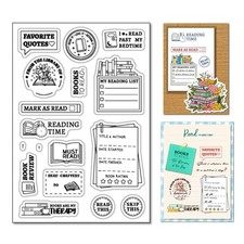 Arbuya Book Reads Label Clear 11x16 cm/4.33x6.3 inches, Books Reading Labels