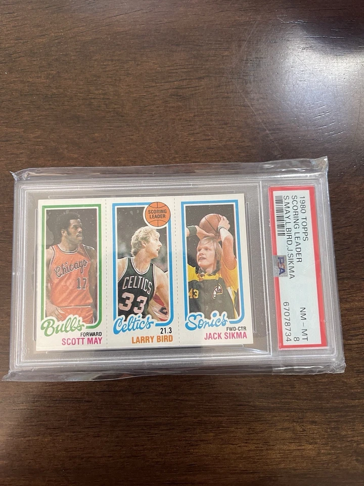 1980 Topps Scoring Leader Larry Bird Rookie Card PSA 8 Scott May Jack Sikma RC - Image 2 of 4