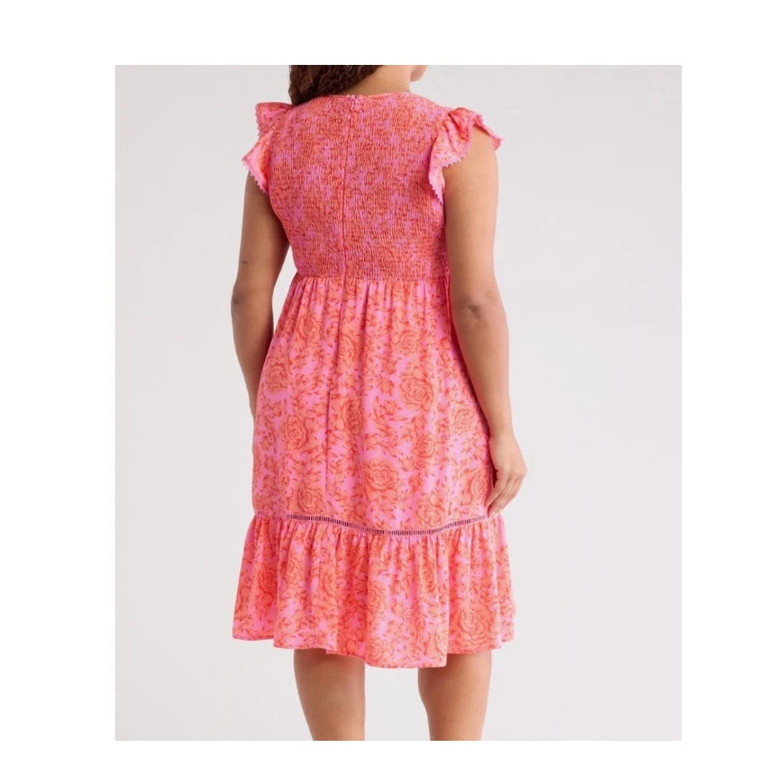 Nuevo con etiquetas Vestido Melrose & Market Floral Calado Rosa Talla 2X Foto 2 de 4