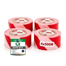 Absperrband Rot Wei&szlig; 500 m x 75 mm 1-12Stck Warnband Flatterband Sperrband
