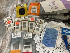 VTG Variety Of Sewing Needles, Scissors-Several NOS-VGC