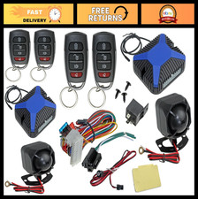 Car Alarm Security System with Keyless Entry Trunk Pop - 2 Remotes, Door Lock/