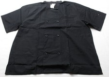 ChefUniforms Men's Plus Double Breasted Button Chef Coat CN6 Black Size 2X