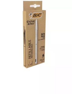 3086123640122 Długopis Cristal Re'new Metal czarny 1+2szt BIC BIC