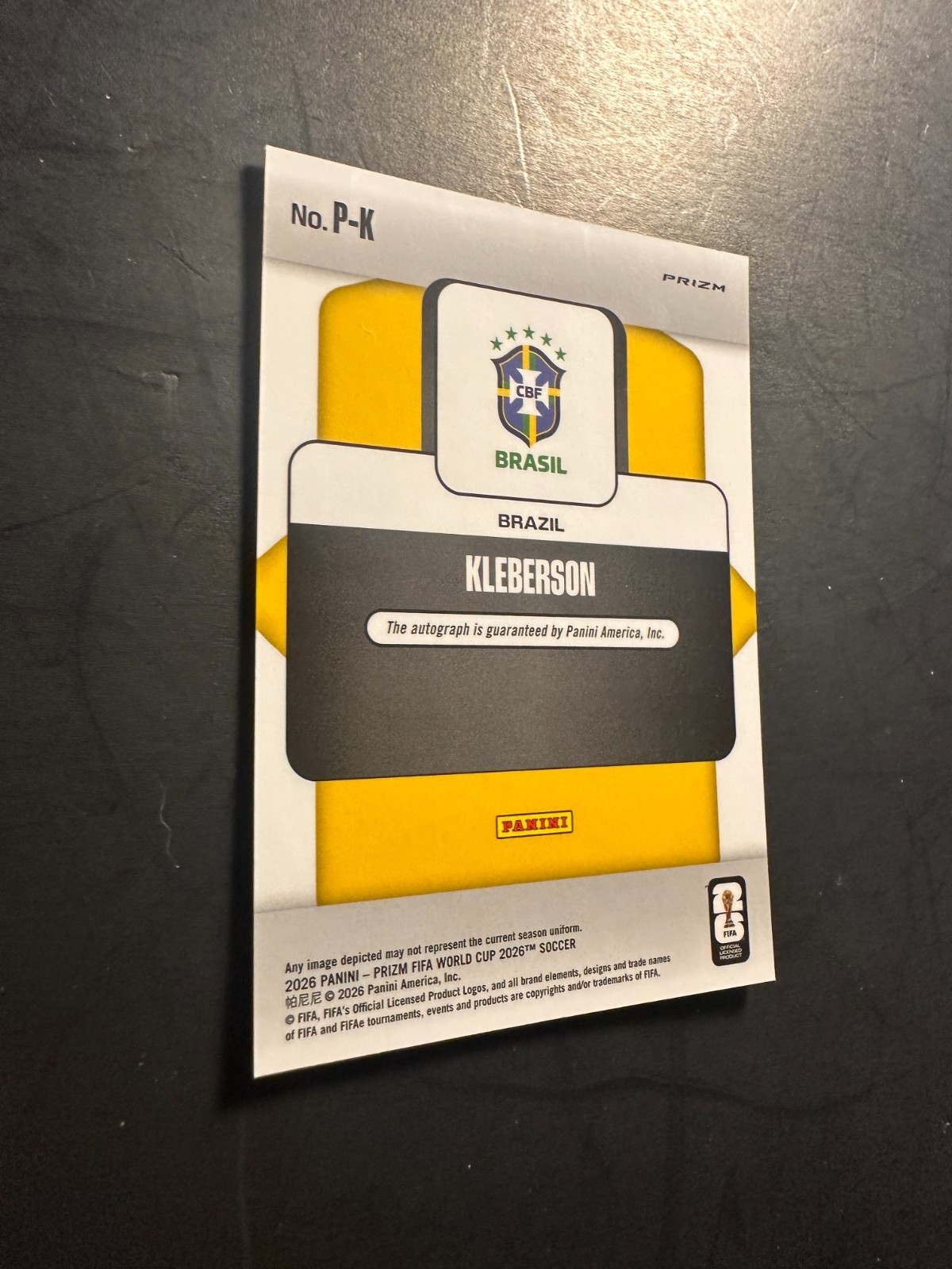 2026 Panini Prizm FIFA World Cup Penmanship Autograph #P-K Kleberson Brazil AUTO view 8