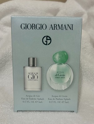 Giorgio Armani *Acqua Di Gio 5ml & Acqua Di Gioia 5ml* Mini 2 Piece Set NIB
