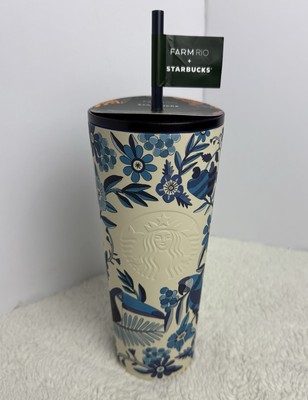 STARBUCKS FARM RIO LENCO AZULEJO 24OZ STAINLESS TUMBLER WHITE & BLUE 2025 NEW