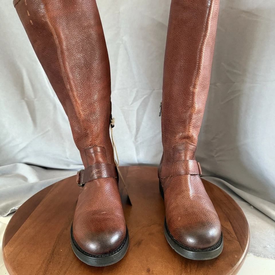 Botas de Moto Altas Olukai Nahuku Cuero Grano Completo Marrón Cálido Para Mujer Talla 8.5 Foto 3 de 4