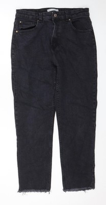 Denim & Co. Damen schwarz Polyester Skinny Jeans Größe 14 L26 in normalem Reißverschluss