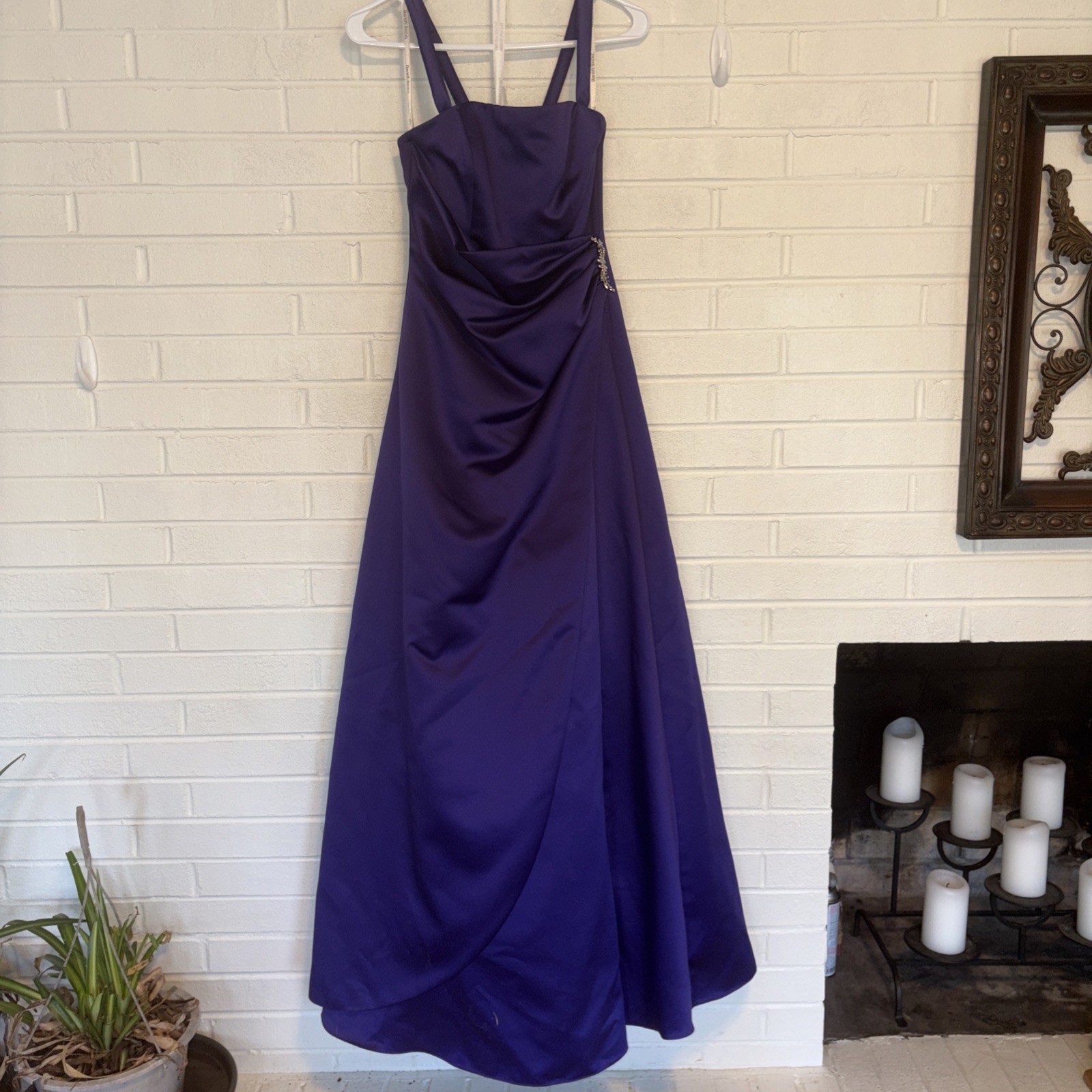David’s Bridal Deep Purple Regency Prom Dress Or Bridesmaids Dress Size 2