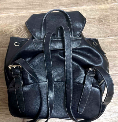 Vivienne Westwood Leather Backpack Drawstring Double Pocket ORB