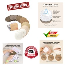 14 Washable Organic Nursing Pads - Soft, Absorbent Bamboo Breast Covers, Coffee