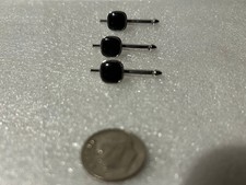 Black Onyx Square 5/16 Decorative Shirt Studs Tuxedo Formal Prom NonProfit EDU