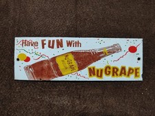 Porcelain Nugrape Soda Enamel Metal Sign Plate Size 12 x 4 Inches