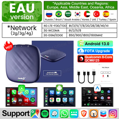 Wireless CarPlay & Android Auto Adapter for Android 13 with WiFi & Bluetooth
