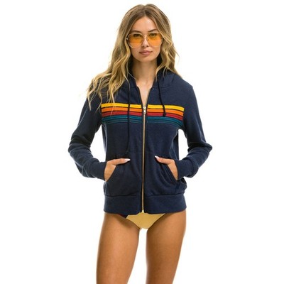 Women's Coat Rainbow Bar Hooded Sweater Long Sleeve | ShopDecimals