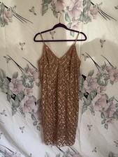 Forever 21 Nude And Gold Sequin New Years Eve Party Dress Ocassion