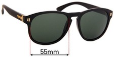 SFx Replacement Sunglass Lenses fits Von Zipper Thurston - 55mm Wide