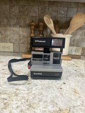 Polaroid Sun 600 LMS Black Silver Instant Camera Light Management System