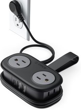 Travel Power Strip, ORICO 4 Outlets 3 USB Ports 1 USB C with 4FT Wrapped Short