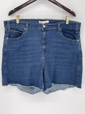 Levi Strauss Signature Women's High Rise Jean Shorts Size 18W Stretch