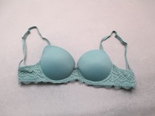 32B Auden Womens Green Lined Underwired Back Closure Opaque TShirt Demi Bra 8A
