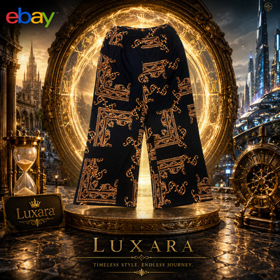 Women's Baroque Print Wide Leg Palazzo Pants High Waist Casual Elegant Trousers 