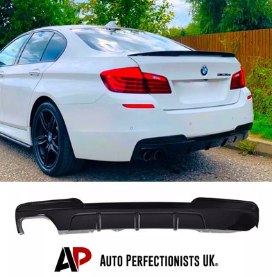 Für BMW 5er F10 F11 M Sport Glanz Schwarz Volant Diffusor Twin Exit 2010-17