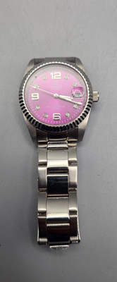 Skytech Venice Damen/Herren Armbanduhr Edelstahl lila Zifferblatt Datum 10 ATM