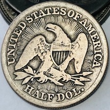 1853 Seated Liberty Half Dollar 50C ARROWS RAYS 90% Silver US Coin CC30669