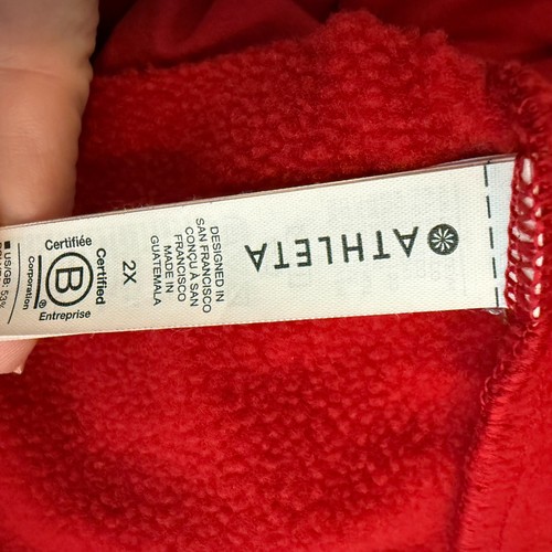 ATHLETA Funnel Neck Red Sweatshirt with Kangaroo Pocket - Womens - Size 2XL - Picture 3 of 9